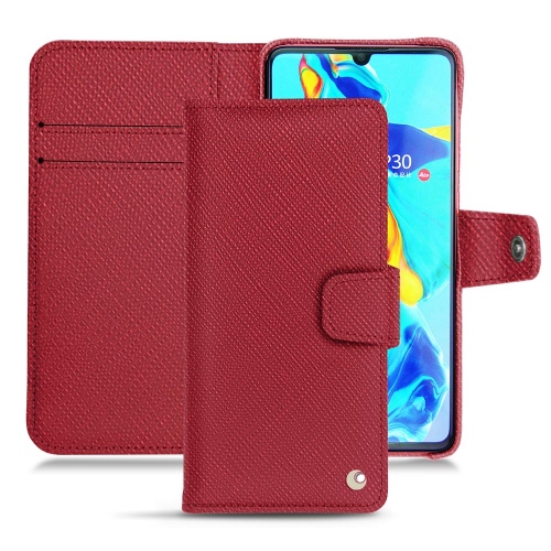 Custodia in pelle Huawei P30Rouge passion ( Pantone #a6192e ) 