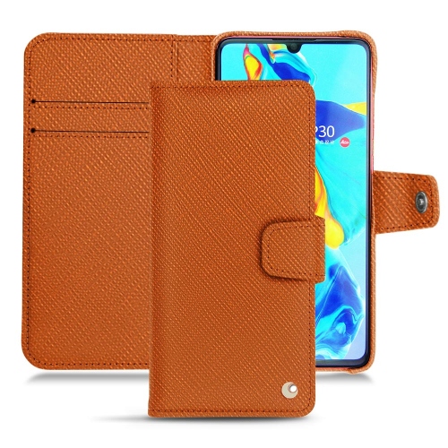 Huawei P30 leather caseOrange vibrant ( Pantone #e36b39 ) 