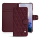 Funda de piel OnePlus 7 Pro - Lie de vin - Couture ( Pantone 5115C ) 