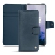 Housse cuir OnePlus 7 Pro - Jean vintage ( Roughtcut - Pantone 285U  ) 