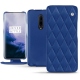 Housse cuir OnePlus 7 Pro - Bleu océan - Couture ( Nappa - Pantone 293C ) 