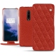 Funda de piel OnePlus 7 Pro - Papaye - Couture ( Pantone 180C ) 