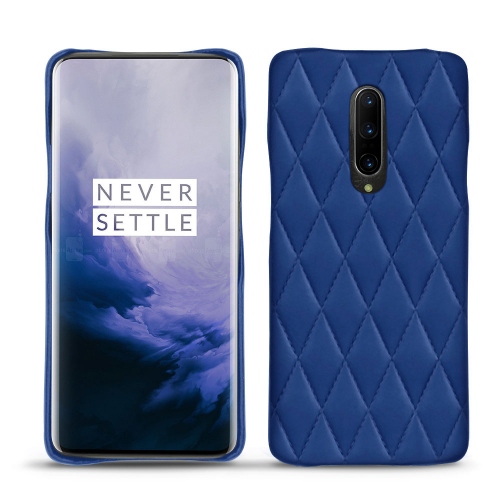硬质真皮保护套 Oneplus 7 ProBleu océan - Couture ( Nappa - Pantone #15458a) 