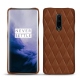 Coque cuir OnePlus 7 Pro - Marron - Couture ( Nappa - Pantone 1615C ) 