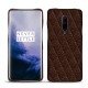 Coque cuir OnePlus 7 Pro - Châtaigne - Couture ( Pantone 476C ) 