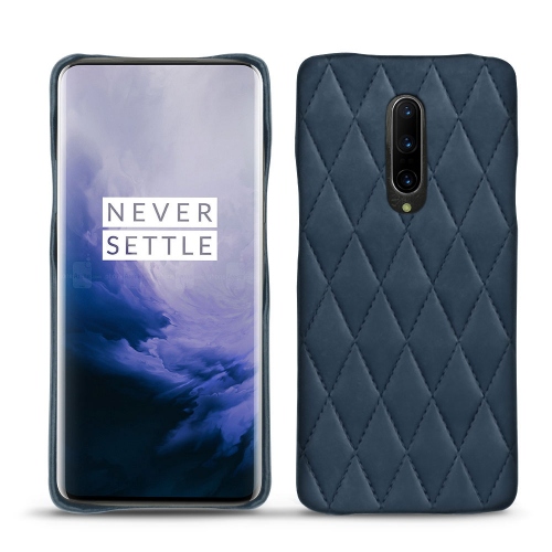 Capa em pele Oneplus 7 ProJean vintage - Couture ( Pantone #2f414f  ) 