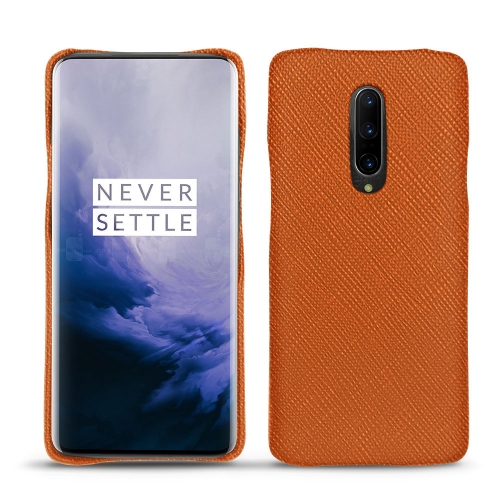 Capa em pele Oneplus 7 ProOrange vibrant ( Pantone #e36b39 ) 