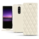 가죽 커버 Sony Xperia 1 - Blanc - Couture ( Bologna - White ) 