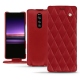Housse cuir Sony Xperia 1 - Rouge - Couture ( Nappa - Pantone 199C ) 