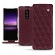 Sony Xperia 1 leather case - Lie de vin - Couture ( Pantone 5115C ) 