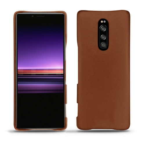 Lederschutzhülle Sony Xperia 1Marron ( Nappa - Pantone #8B4720 ) 