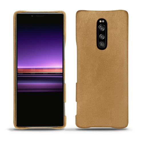 Funda de piel Sony Xperia 1Sable vintage ( Pantone #9b7340 ) 