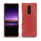 Sony Xperia 1 leather cover - Cerise vintage ( Pantone 185C ) 