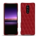 硬质真皮保护套 Sony Xperia 1 - Rouge - Couture ( Nappa - Pantone 199C ) 