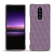 Coque cuir Sony Xperia 1 - Lilas - Couture ( Nappa - Pantone 2645U ) 