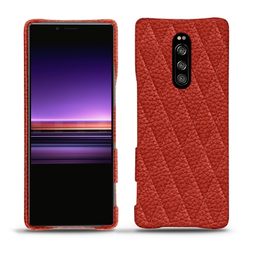 Lederschutzhülle Sony Xperia 1Papaye - Couture ( Pantone #b54317 ) 