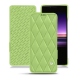Sony Xperia 1 leather case - Vert olive - Couture ( Nappa - Pantone 578U ) 