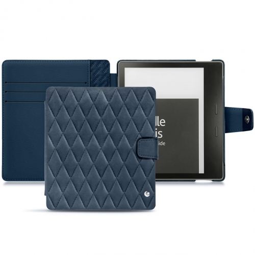 Housse cuir Amazon Kindle Oasis (2019) : Protection pour liseuses et tablettes sur NoreveJean vintage - Couture ( Pantone #2f414f  ) 
