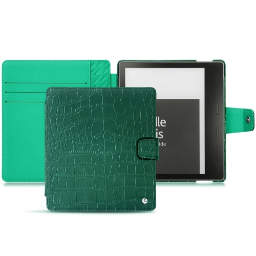 Lederschutzhülle Amazon Kindle Oasis (2019)Crocodile pino ( Pantone #173F35 ) 