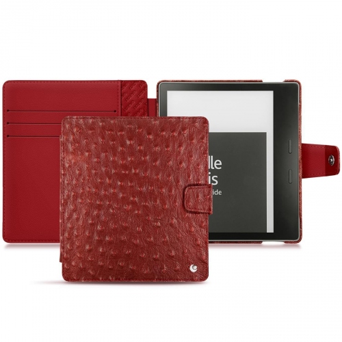 Lederschutzhülle Amazon Kindle Oasis (2019)Autruche ciliegia ( Pantone #a4343a ) 