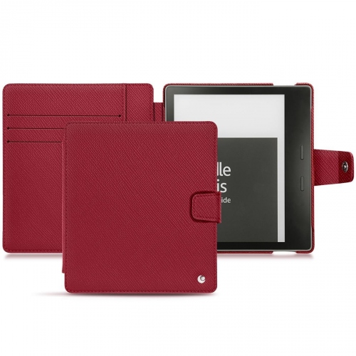 レザーケース Amazon Kindle Oasis (2019)Rouge passion ( Pantone #a6192e ) 