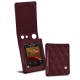 レザーケース Cowon Plenue D2 - Lie de vin - Couture ( Pantone 5115C ) 