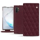 Housse cuir Samsung Galaxy Note10+ - Lie de vin - Couture ( Pantone 5115C ) 