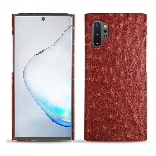Funda de piel Samsung Galaxy Note10+Autruche ciliegia ( Pantone #a4343a ) 