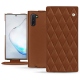 Housse cuir Samsung Galaxy Note10 - Marron - Couture ( Nappa - Pantone 1615C ) 