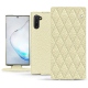 Housse cuir Samsung Galaxy Note10 - Ivoire - Couture ( Sleek P C12 - White ) 