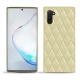 Coque cuir Samsung Galaxy Note10 - Beige - Couture ( Nappa - Pantone 7502C ) 