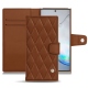 Samsung Galaxy Note10 leather case - Marron - Couture ( Nappa - Pantone 1615C ) 