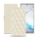 Samsung Galaxy Note10 leather case - Blanc - Couture ( Bologna - White ) 