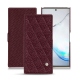 Housse cuir Samsung Galaxy Note10 - Lie de vin - Couture ( Pantone 5115C ) 