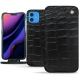 Housse cuir Apple iPhone 11 - Crocodile nero