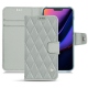 Apple iPhone 11 leather case - Gris - Couture ( Nappa - Pantone W428C ) 