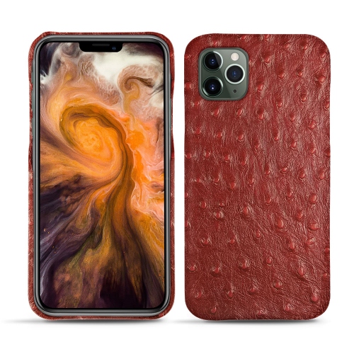 Capa em pele Apple iPhone 11 Pro MaxAutruche ciliegia ( Pantone #a4343a ) 