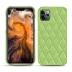 Coque cuir Apple iPhone 11 Pro Max - Vert olive - Couture ( Nappa - Pantone 578U ) 