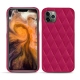 Coque cuir Apple iPhone 11 Pro Max - Rose fluo - Couture