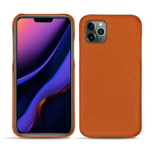 La housse cuir chic fabriquée main pour votre Apple iPhone 11 Pro Orange vibrant ( Pantone #e36b39 ) 