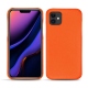Apple iPhone 11 leather cover - Orange fluo