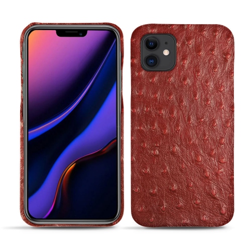 Lederschutzhülle Apple iPhone 11Autruche ciliegia ( Pantone #a4343a ) 