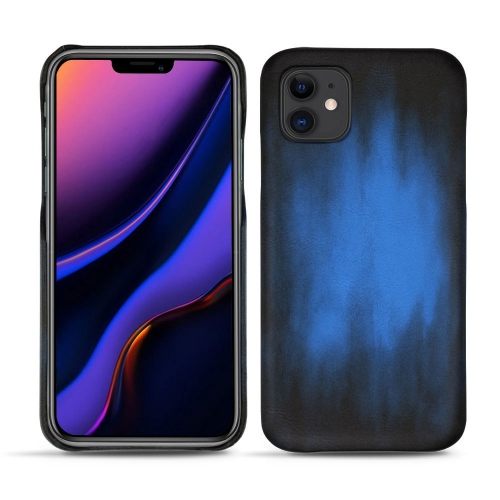 レザーケース Apple iPhone 11Bleu Patine