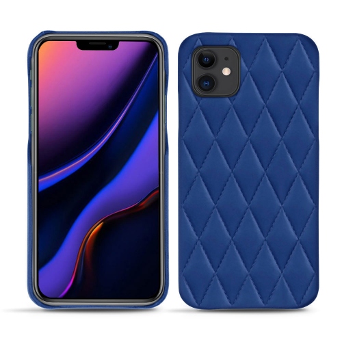レザーケース Apple iPhone 11Bleu océan - Couture ( Nappa - Pantone #15458a) 