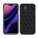 Apple iPhone 11 leather cover - Ebène - Couture ( Sleek P C12 - Black ) 