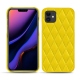 Apple iPhone 11 leather cover - Jaune fluo - Couture