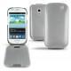 Samsung GT-i8190 Galaxy S III mini  leather case - Platinium ( Bologna Hi Gloss Metallic - Pantone 877C ) 
