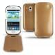 Samsung GT-i8190 Galaxy S III mini  leather case - Or Maïa ( Bologna Hi Gloss Metallic - Pantone 871C ) 