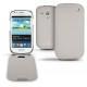 Samsung GT-i8190 Galaxy S III mini  leather case - Gris ( Nappa - Pantone W428C ) 