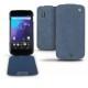 Custodia in pelle LG Google Nexus 4  - Jean vintage ( Roughtcut - Pantone 285U  ) 